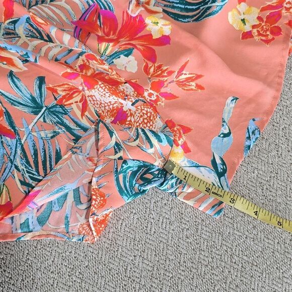 BCBG Maxazria Coral Tropical Floral Romper - Size XS - Picture 14 of 15
